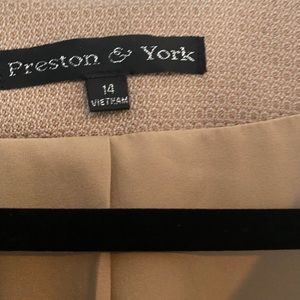 Tan skirt and suit jacket